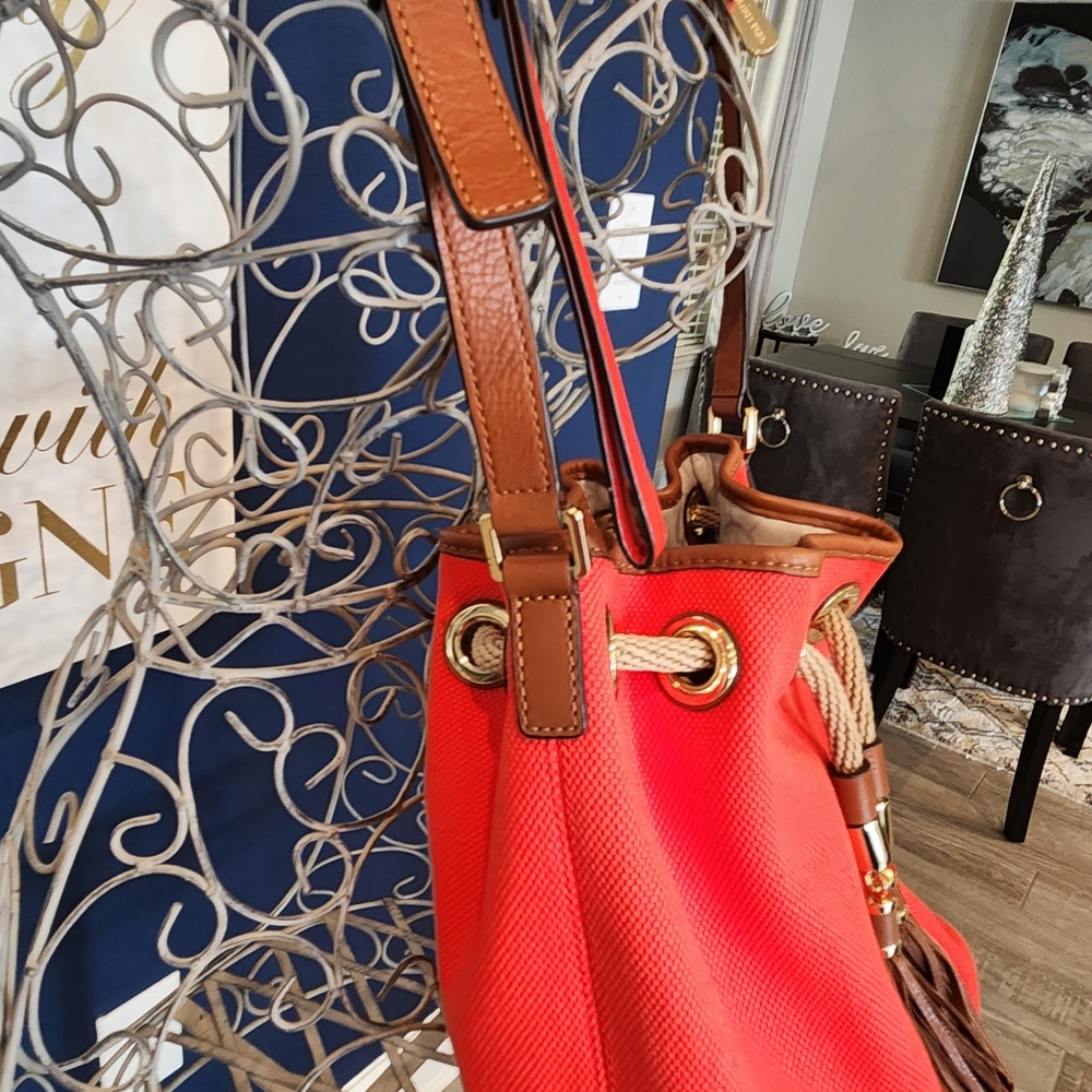 Orange michael kors wallet discount